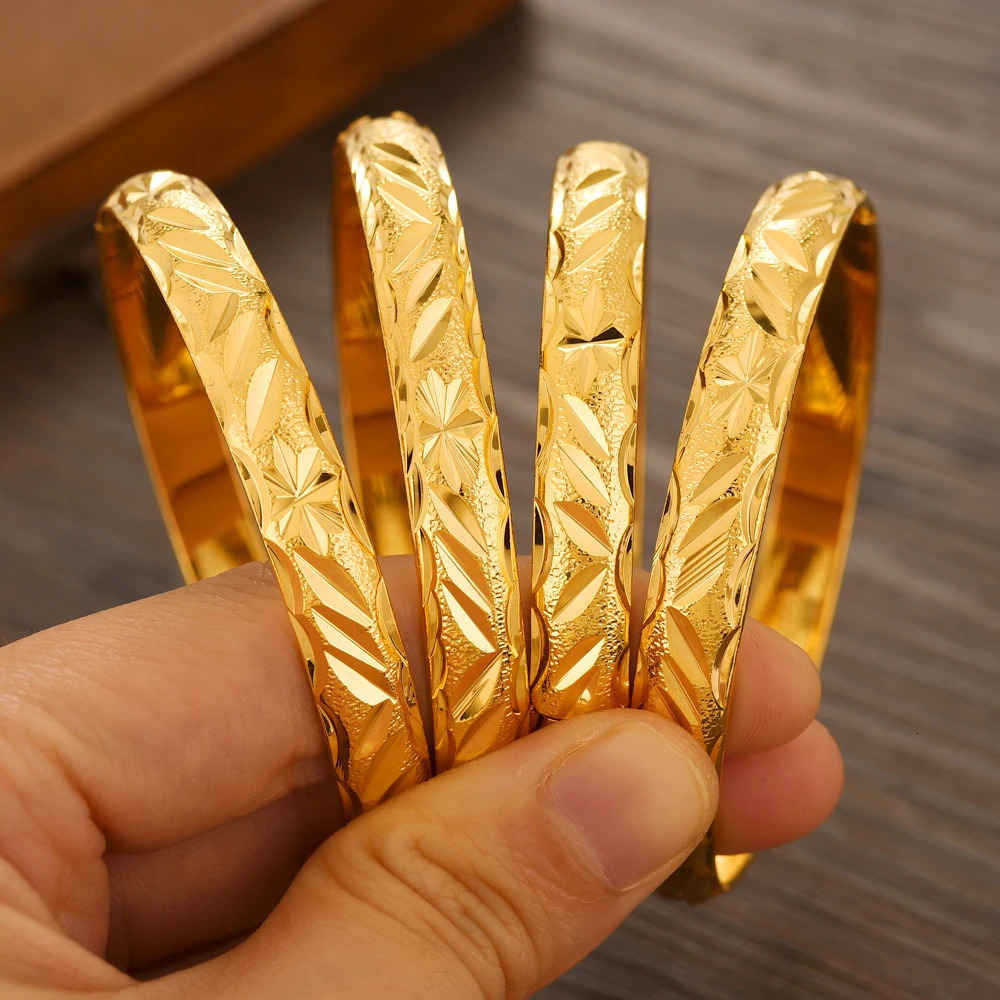 24K Gold Plated Dubai can open Bangle for Women Middle East Gold Bangles Ethiopian Mesh Bracelets Wedding Jewelry African Gifts 251113