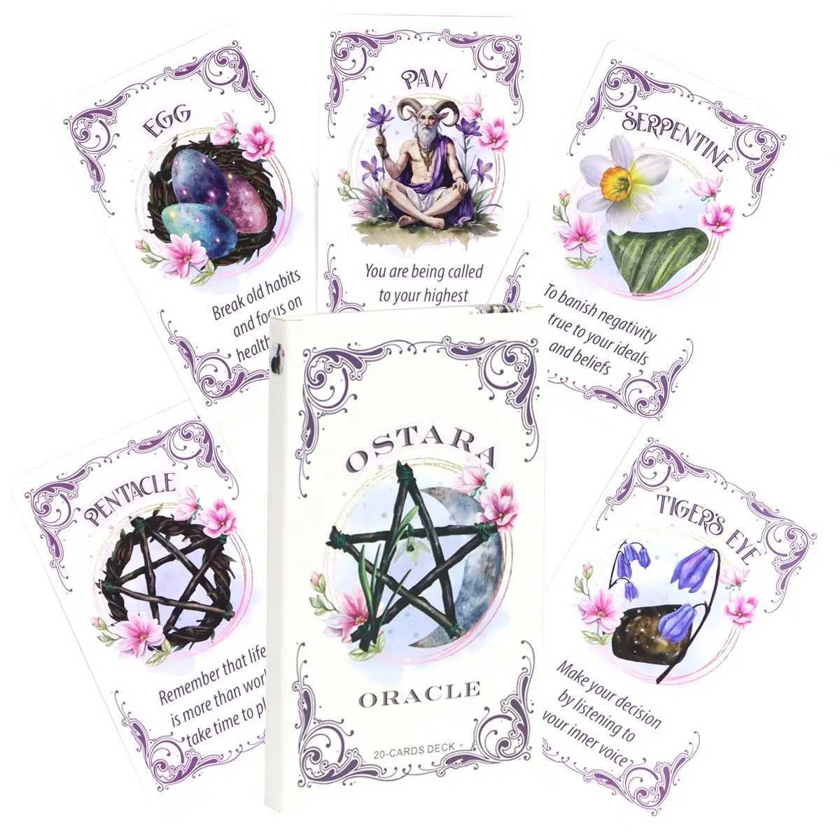 Ostara Oracle Deck 20 Pcs Oracle Cards Inspirational Altar Deck To Recieve Divine Messages 127cm C251114
