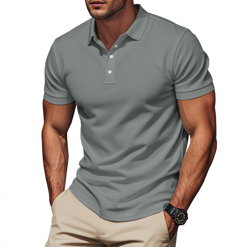 American casual British style summer mens T-shirt slim fit gentleman polo shirt polo shirt short sleeved shirt