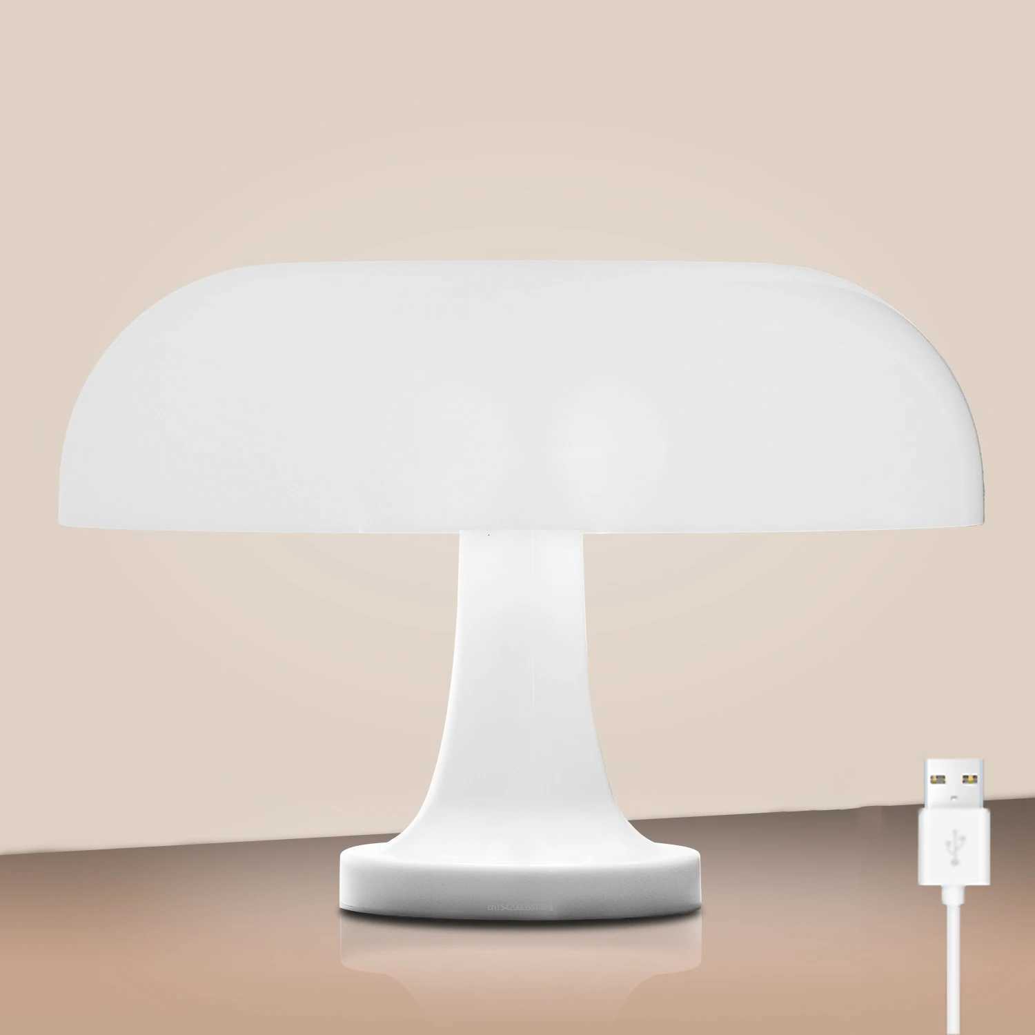 Classic Mushroom Modern Bauhaus Art Bedroom Bedside Lamp Danish Designer Orange Decorative M251114