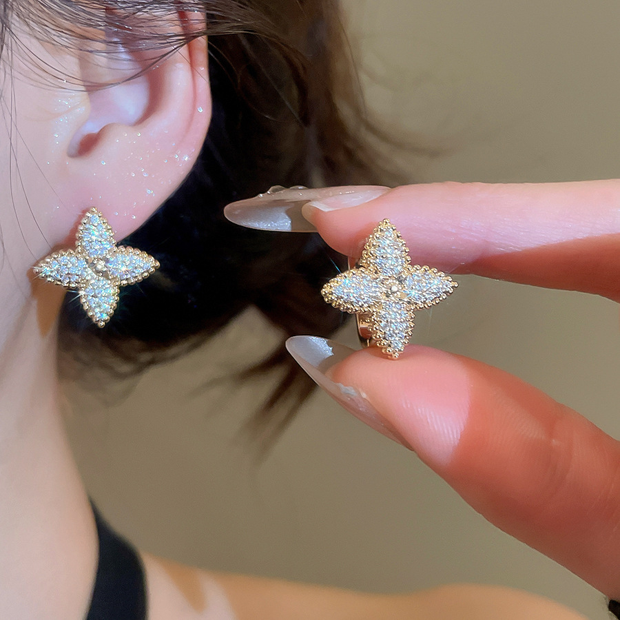 2025 New Zircon Star Exquisite Elegant Daily Commute Versatile Light Luxury High-end Feel Women's Earrings - view 4