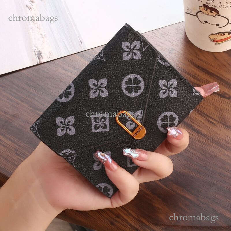 Women's Short Wallet Fashion Printed Women's Small Zero Wallet Folding Multi Card Leather Bag