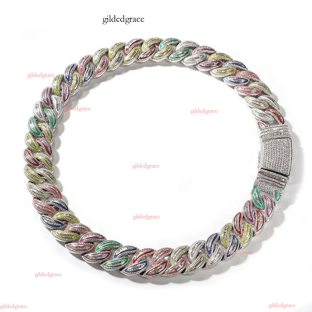 Mens Iced Out Hip Hop Jewelry Moissanite Chain Necklace Bracelets Gold Sier Miami Cuban k Chains Necklaces N16