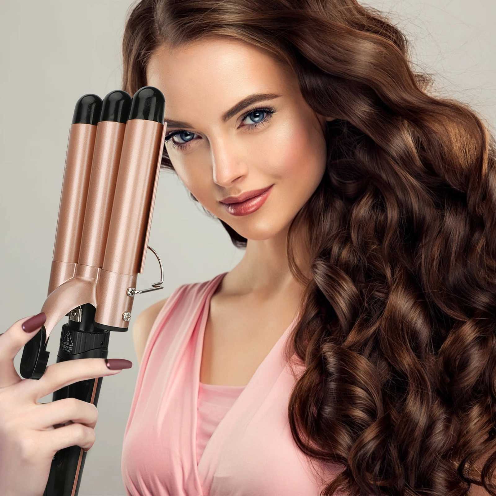 Professional Hair Curling Iron 5 in 1 Ceramic Triple Barrel Electric Heating Curler Irons Hair Waver Hair Salon Styling ToolsT251114