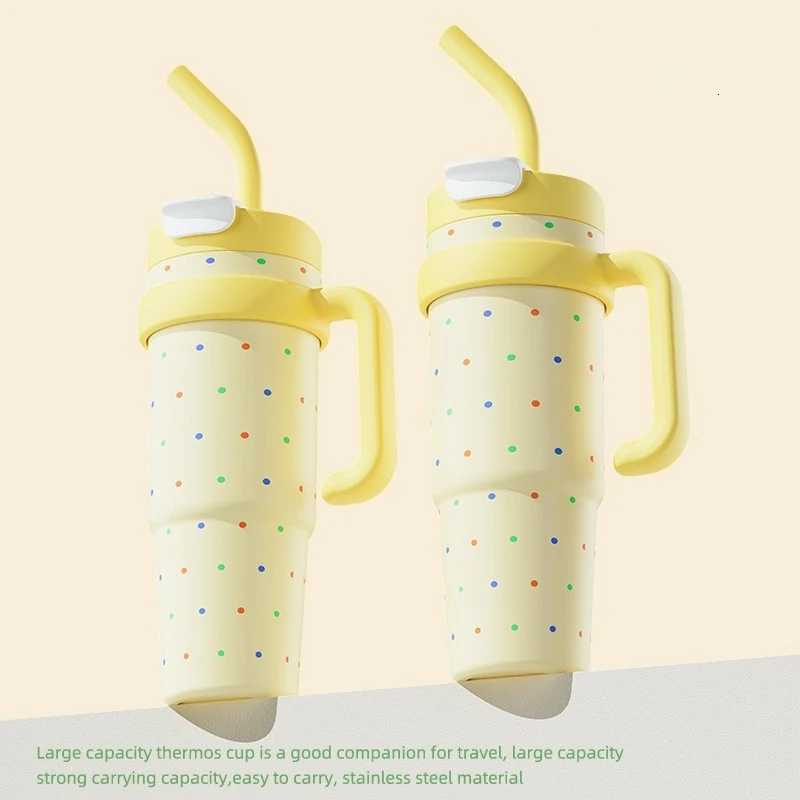 1000ML Large Capacity Vacuum Tumbler Cartoon with Handlelids Vacuum Cup Stainless Steel Leak-Proof Thermal Water Bottle Outdoor C251114