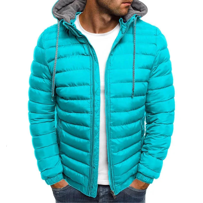 mens detachable hat with padding hooded cardigan drawstring for winter warmth jacket top 2024 251105