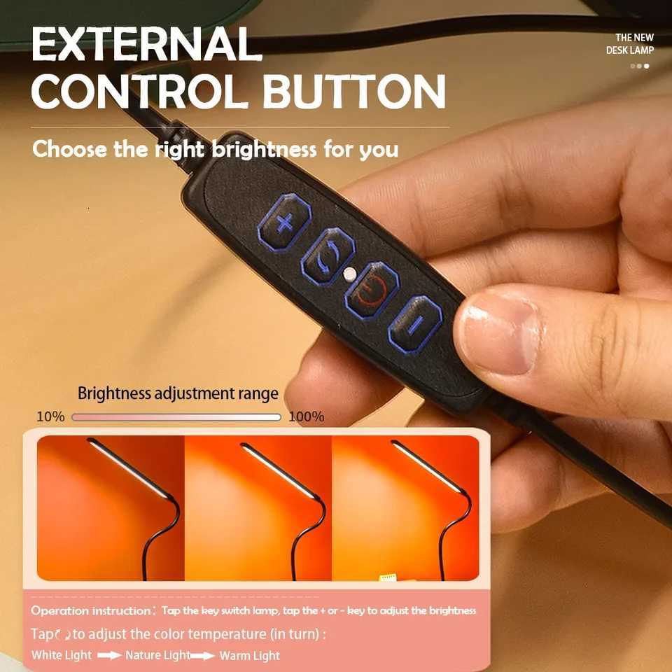 LED Eye-care Desk Lamp 10 Brightness Level 3 Lighting Modes Flexible Gooseneck Work Study Table Lamp with Clamp USB PC Desk Lamp M251114