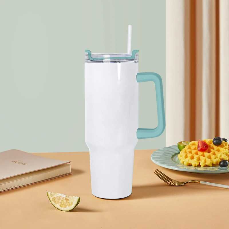 20pcs Mixed Colors 40oz Stainless Steel Vacuum Insulated Sublimation Tumbler Cup Coffee Mug With Handle Hu C251114