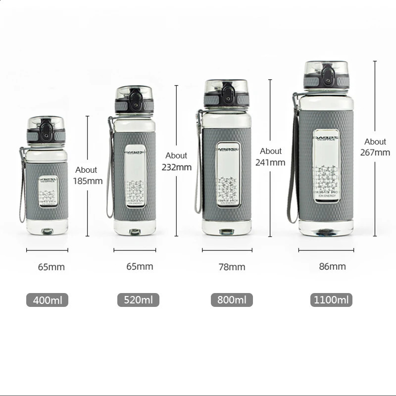 UZSPACE Sport Water Bottles BPA Free Portable Gym Anti-fall Leak-proof Large Capacity Fitness Kettle Tritan Plastic Drink Bottle 250411