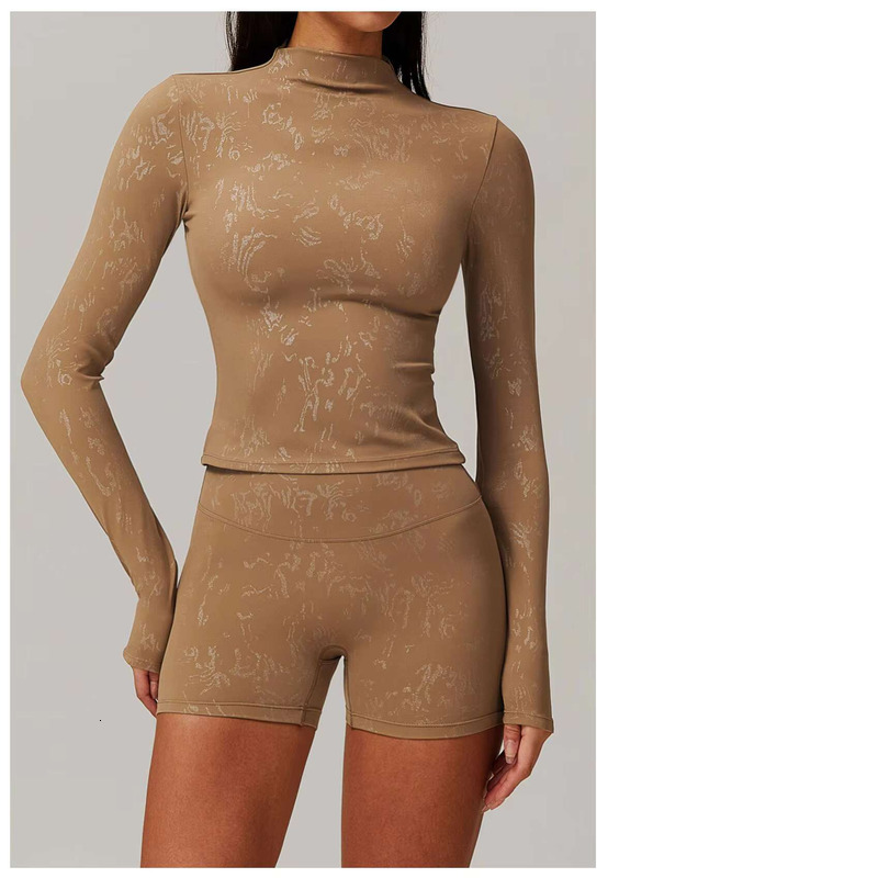 Printed Women's Outdoor Running Fiess Wear T-Shirt Long Sleeved Yoga Shirt Gym Push Up Sport Workout Top