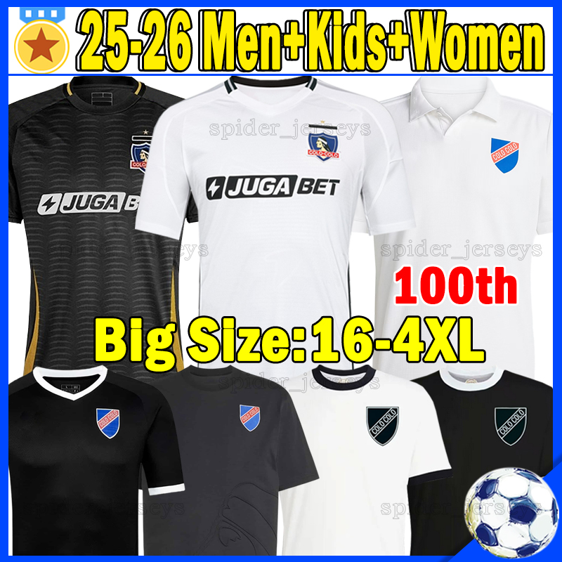 XXXL 4XL 24 25 26 COLO COLO Soccer Jerseys 100th anniversary CORREA CEPEDA Women Football Shirts 2025 2026 OROZ RODRIGUEZ AQUINO PIZARRO VEGAS Men Uniforms Kids Kits