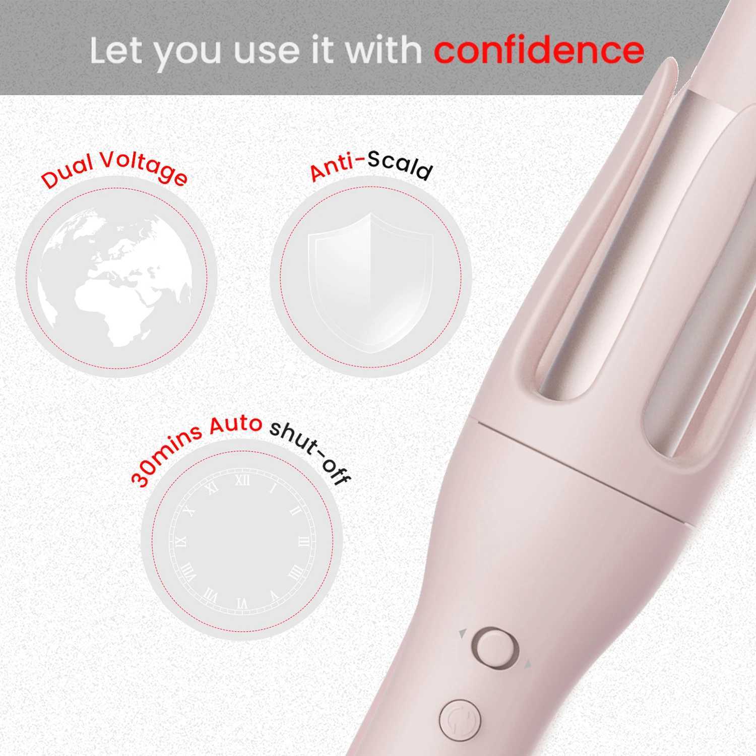 Automatic Hair Curler 28mm Barrel 3 Temperature Modes Negative Ion Generator Intelligent Timer SensorT251114