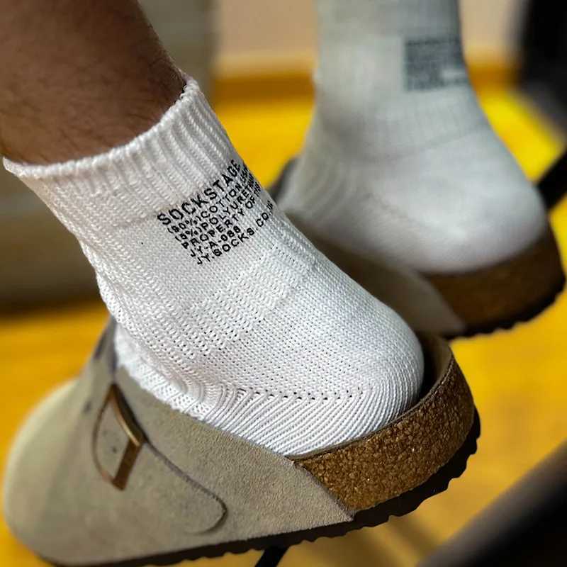 Punk mens cotton low cut socks breathable summer crew socks sports running anti slip Japanese thick needle ankle socks W250414