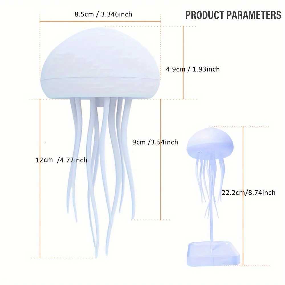Modern Jellyfish Table Lamp Cartoon Dancing Jellyfish Bedside Lamp Adjustable Color LED Night Light Birthday Gift for Kids New M251114