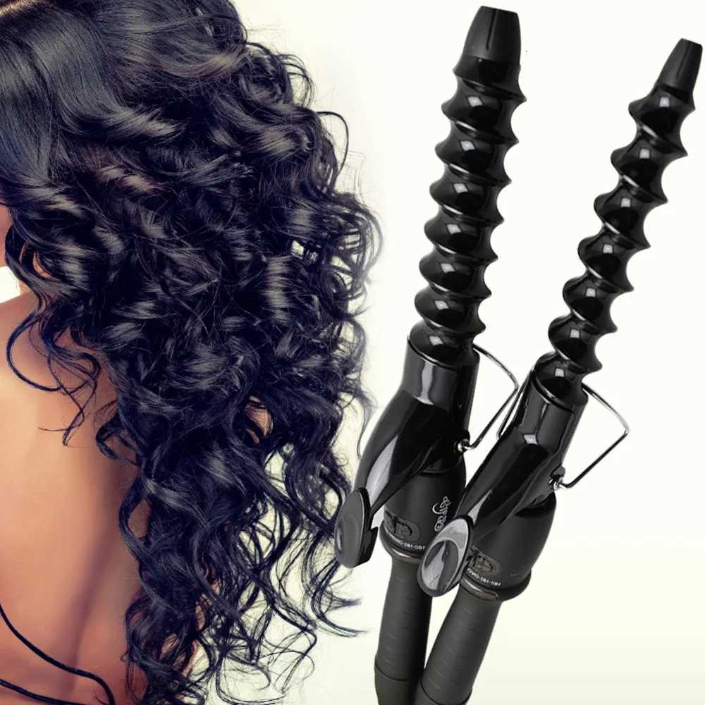 Pro Spiral Curling Iron Electric Ceramic Heating Anti-perm Curl Magic Hair Styling Tool Hair Curler Roller Wand Curl Styler X251114
