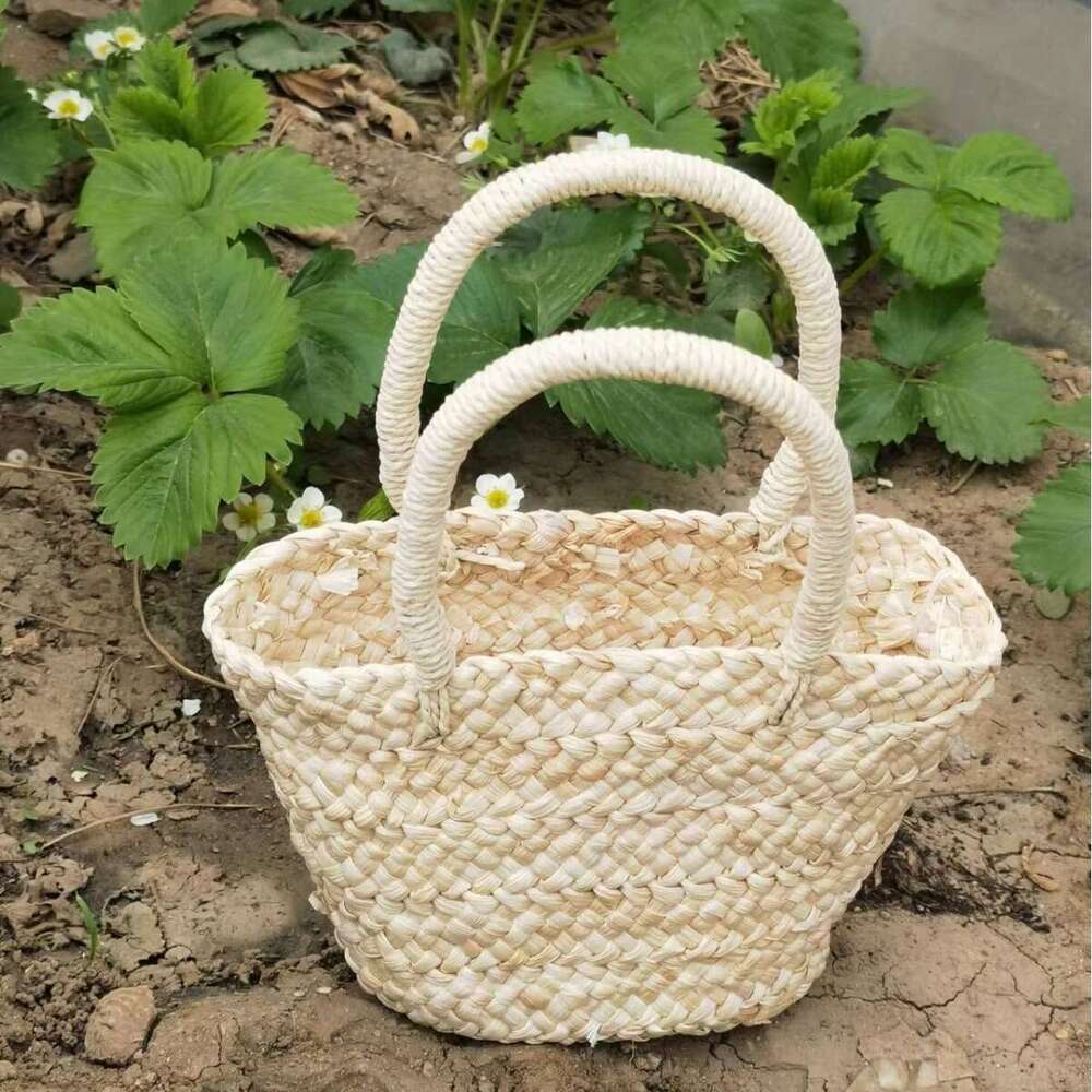 Handmade Beach Bag Fashionable And Casual Straw High-Quality Corn Skin Woven Handbag, Beach Bag, Children's Small Bag Kq2