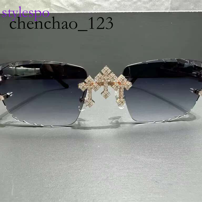 Factory Rectangle Glasses Sun Frame Women Men Sunglasses Moissanite Dia Sunglass