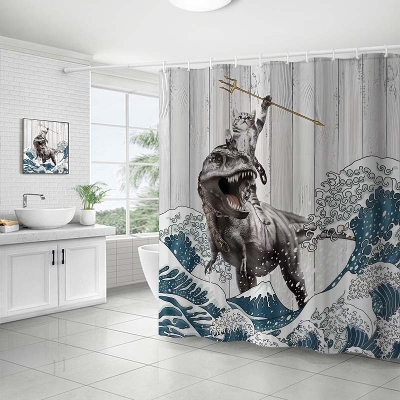 YL-37363 Customized 3D High-Definition Digital Printed Polyester Waterproof and Mildew-Proof Shower Curtain Set