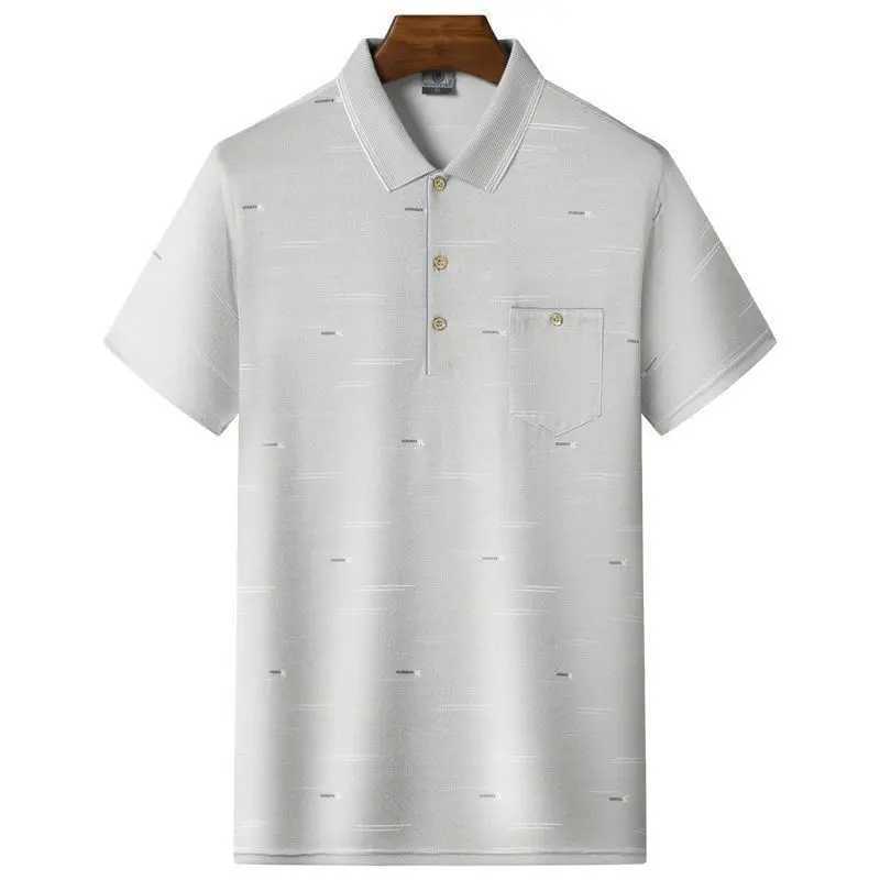 Dopamine mens ice silk T-shirt for middle-aged and elderly mens clothing grandfather short sleeved loose fit W250414