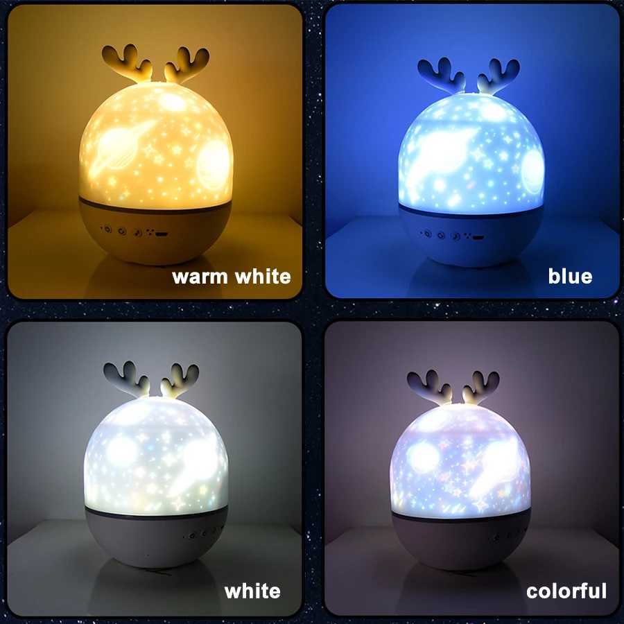 Rotating Music Projector Children Night Light Birthday Christmas Gift Galaxy Projection Sleep Lamp Bedroom Decoration M251114