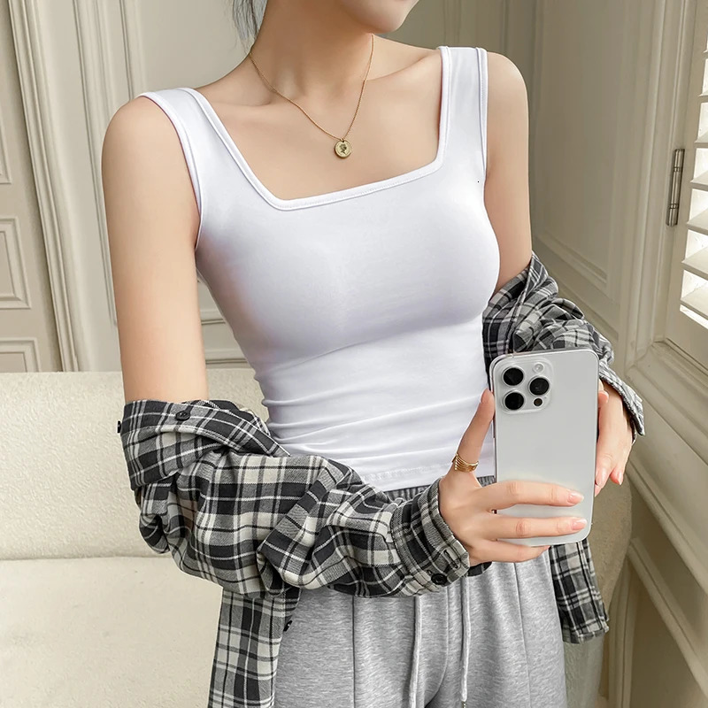 Simple womens sleeveless vest breathable quick drying basic suitable for daily casual clothing 250414Z