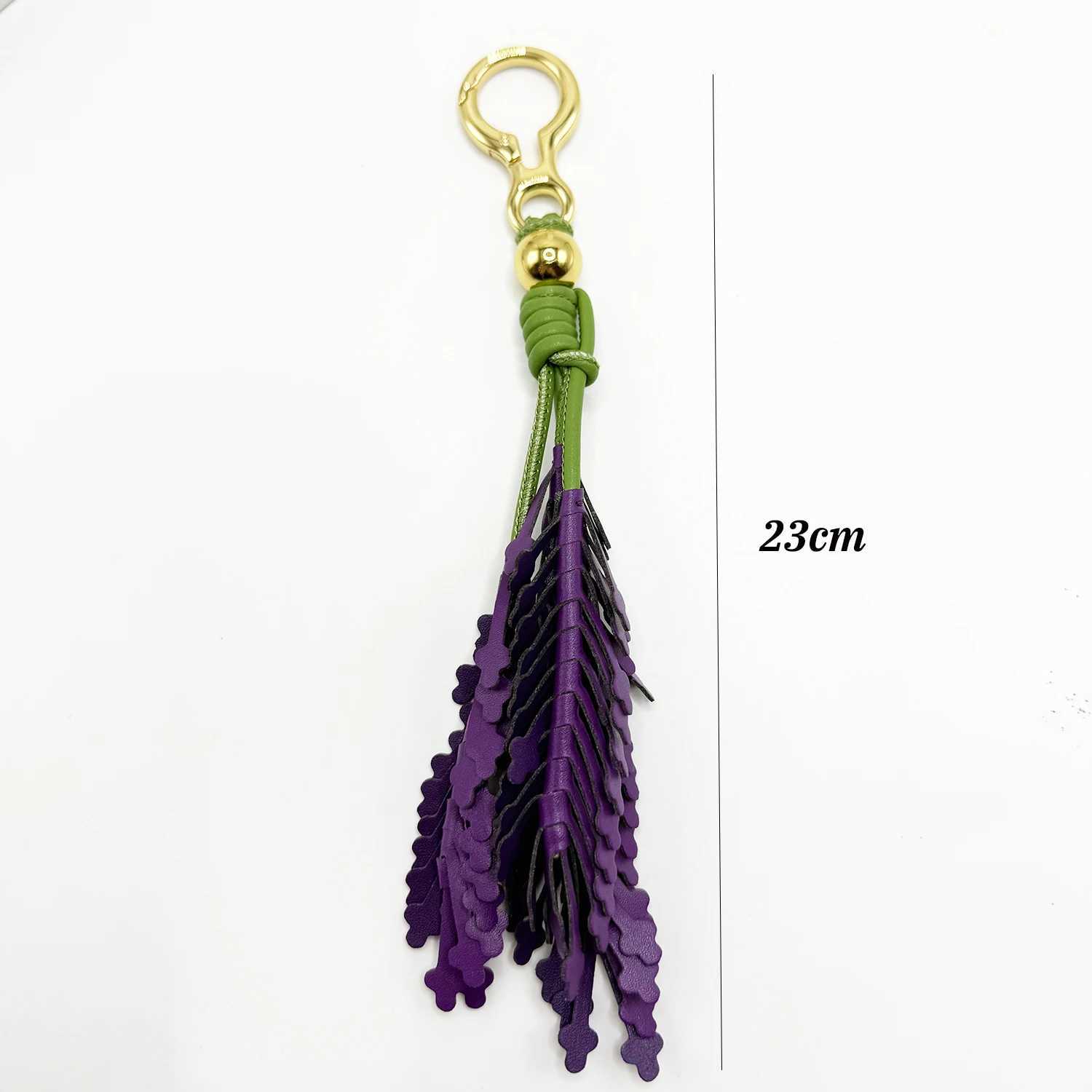 Lavender Leather Bag Charm Tomato Purple Flower Keychain Bag Pendant Luxury Decoration High Quality Girl Gift Bag AccessoriesXJ251114