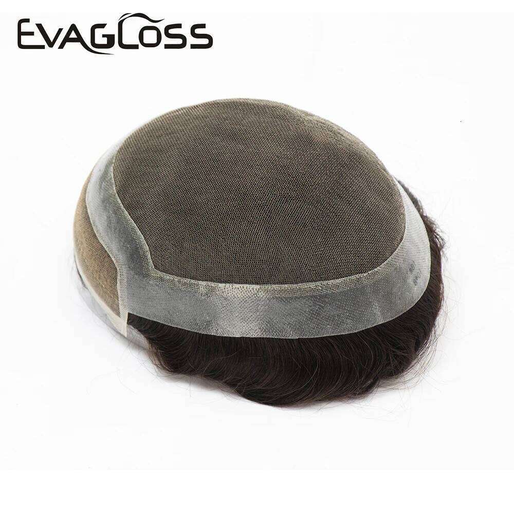 Hollywood Style Hair Toupee Men Lace PU Base For Male Breathable Man Wig Capillary Prosthesis Replacement System