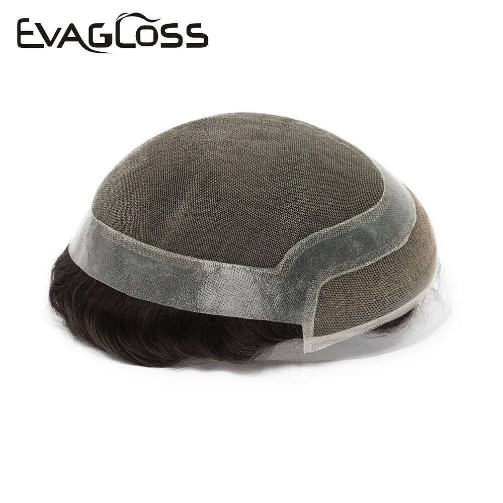 Hollywood Style Hair Toupee Men Lace PU Base For Male Breathable Man Wig Capillary Prosthesis Replacement System