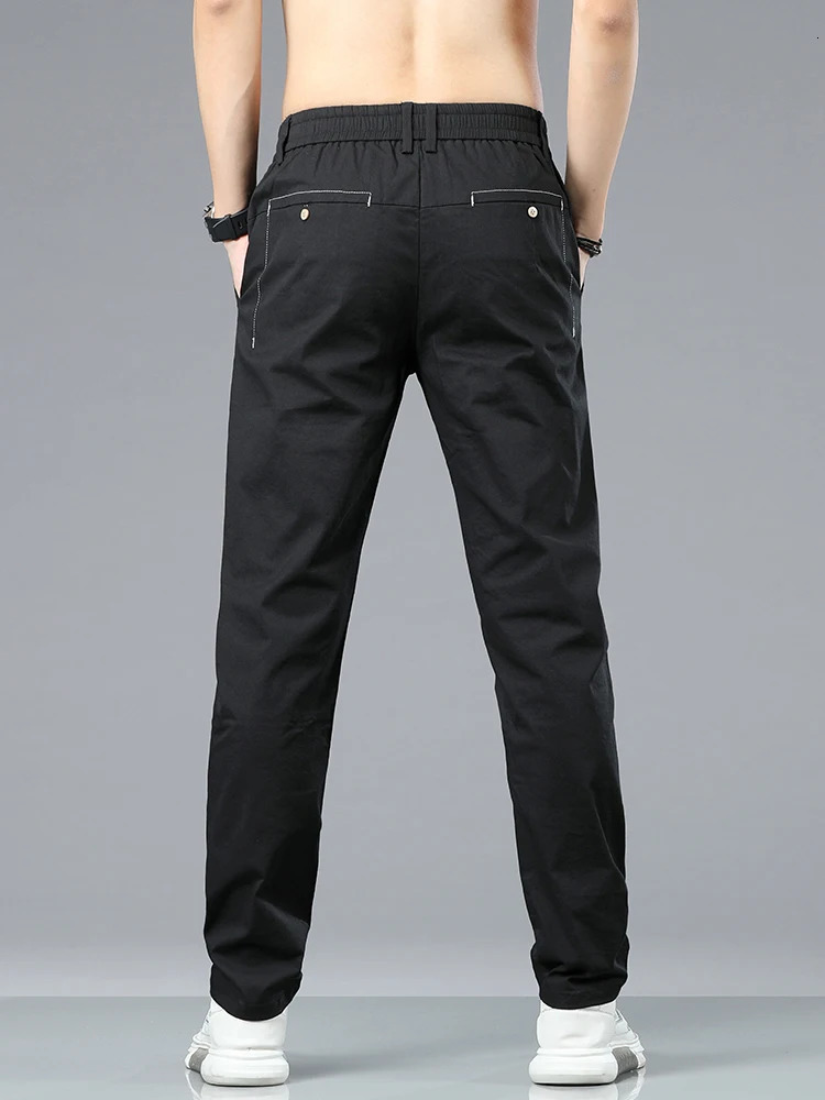 clothing mens casual pants 98 cotton thin business straight slim classic elastic spring summer 250414Z
