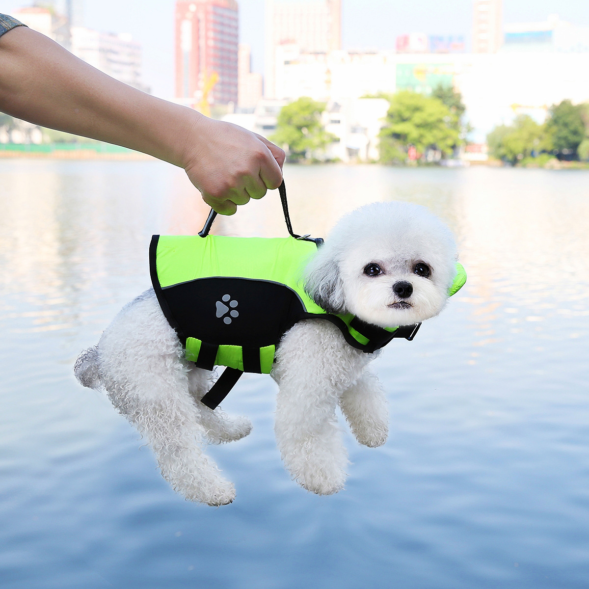 Dog Clothes Outdoor Gear Dog Life Jacket with Adjustable Buckle and Rescue Handle, Puppy Life Vest with Chin Float, Swim Water Vest for Small Medium a