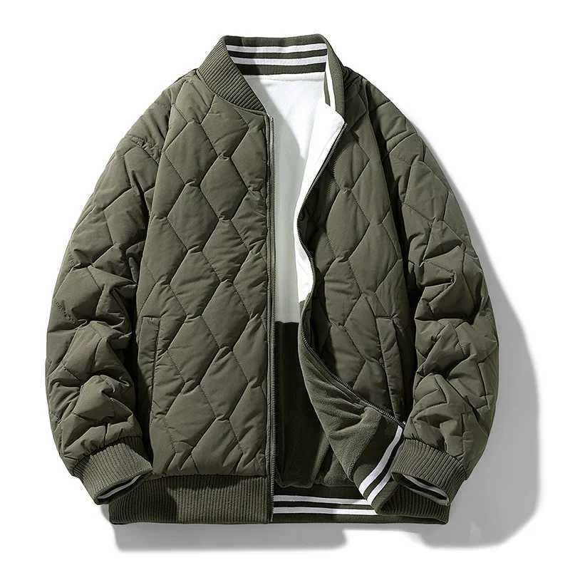 Mens Sports Jacket Two Sides Wear Cotton Padded Jacket Winter Warm Baseball Coat Male Clothes Big Size Mens Parka Male FashionT251114