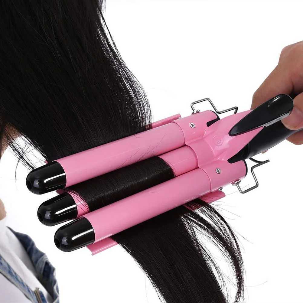 1pc Curler Curling Irons Hair Abs Shell Ptc Fast Heating Anti-Slip Curling Iron Handle For Salon Home Use PinkT251114
