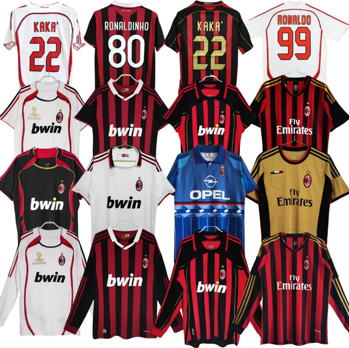AC Retro SOCCER JERSEY shirts home 95 96 97 Gullit 01 02 03 Maldini Van Basten football KAKA Inzaghi Milan 06 07 milan 2009 PIRLO SHEVCHENKO BAGGIO 777