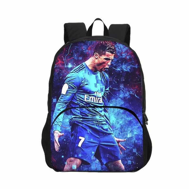 Ronaldo Kids Backpack Sport School Bag Boys Girls Backpack CR Backpack Football Star Book Bags for Boys Girls Best GiftW251113