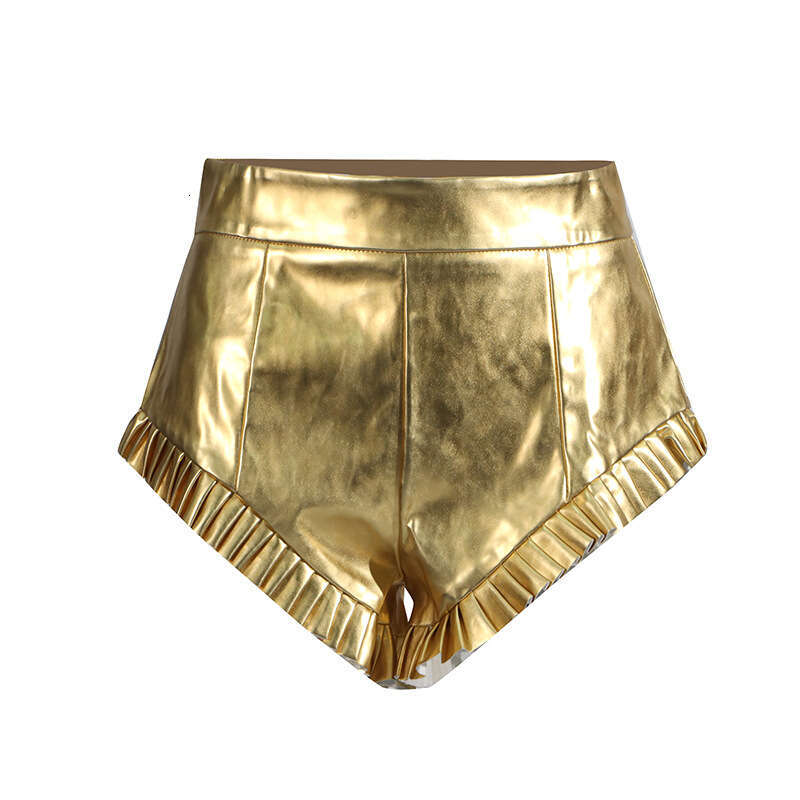 Designer Chic Spicy Girl Solid Color High-Waist Shorts - Trendy Wrinkle Pattern for a Fashionable Summer Look