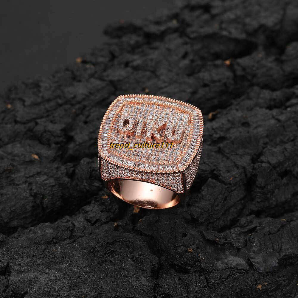 Hip hop Jewelry DIY Personalized Custom Letter Micro inlaid Moissanite Ring Men's and Women's Rings