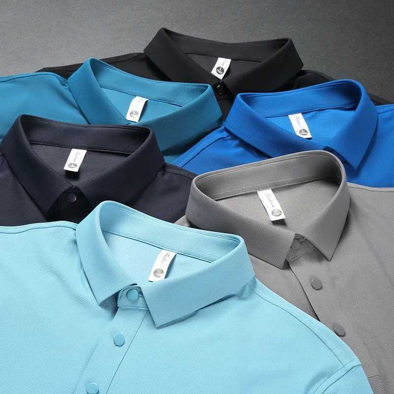 Brown Brand Business Casual Polo Shirt for Men 2025 Summer Solid Color Short Sleeve Mens Polo Fashion Collar Mens T-shirt Top W250414