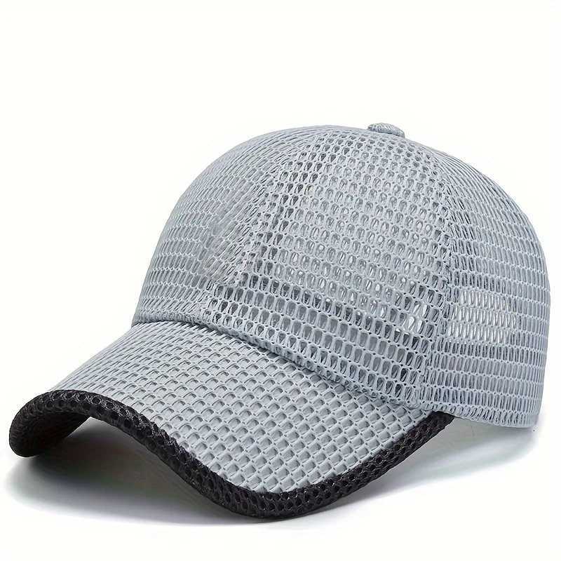 Mens solid color mesh breathable baseball cap sun protection cap womens sports cap camping cap W250414