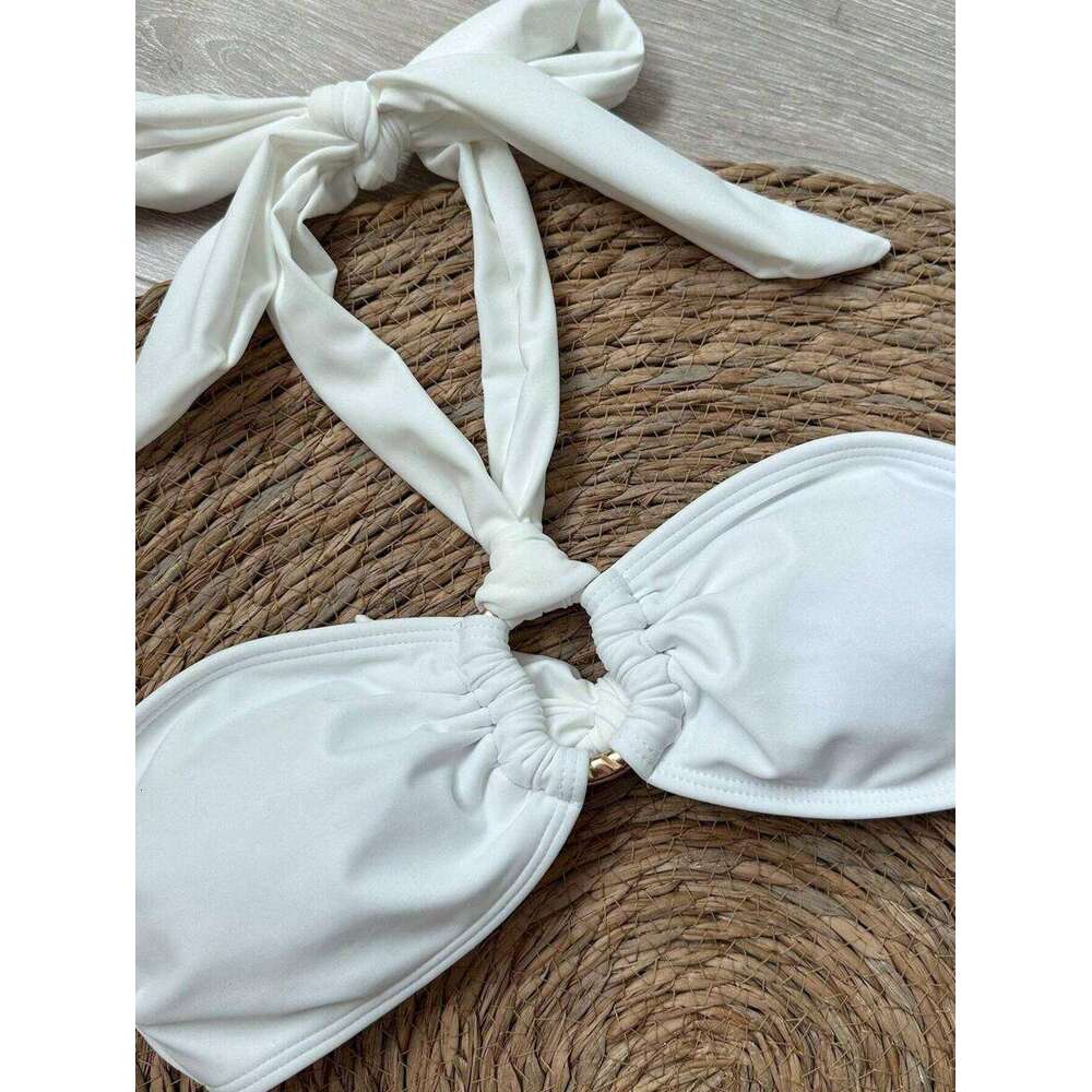Fashion Swim Suit Sexy Woman Contrast Color Two-Piece Bikini Swimsuits Beach Womens Bathing Suits Stripe Three-Point Swimwear Lady Halter Bikinis