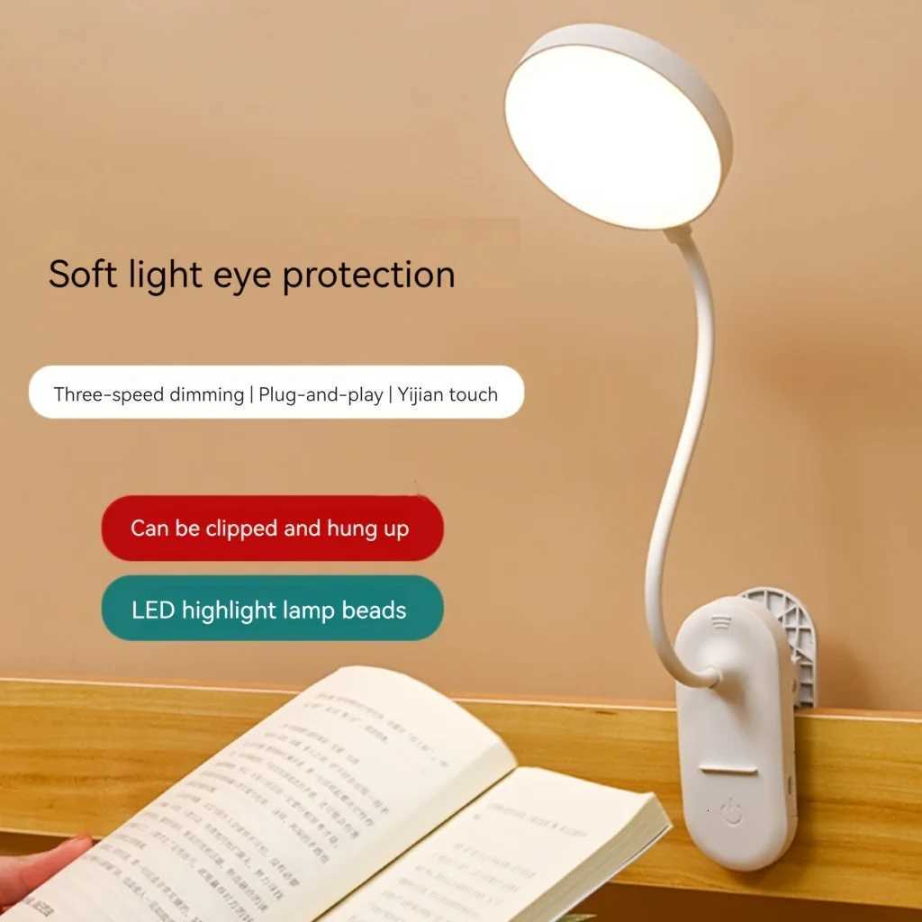 LED Plug-In Desk Lamp Adjustable Brightness Clip-On Standable Reading Study Bedroom Night Light with Flexible Gooseneck M251114