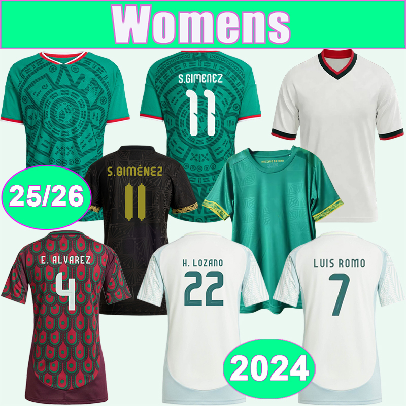 24 26 MeXIco Women Soccer Jerseys L.ROMO RAUL A.VEGA S.GIMENEZ J.QUINONES ORBELIN C.HUERTA Home Away Football Shirts