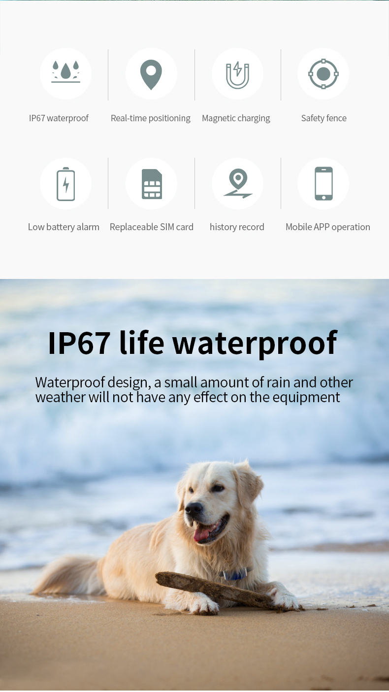 Update Pet Locator GPS Wearable Smart Collar Tracking Waterproof Ip67 Anti-Lost Record Multifunctional For Kids Elderly