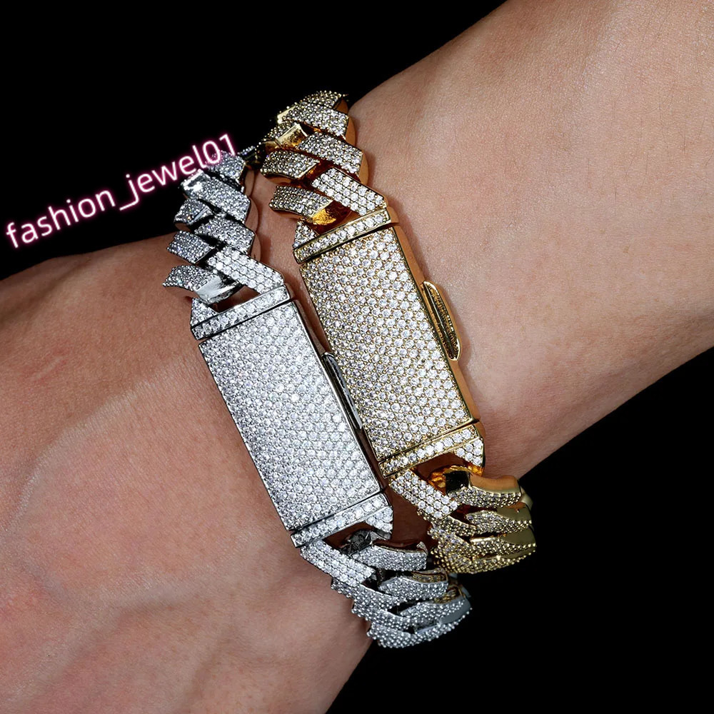 Hip Hop Jewelry 16mm Cuban Link Chain Iced Out Round Setting Diamond Stones Bling 3 Rows Miami CZ Necklace Mens Gift