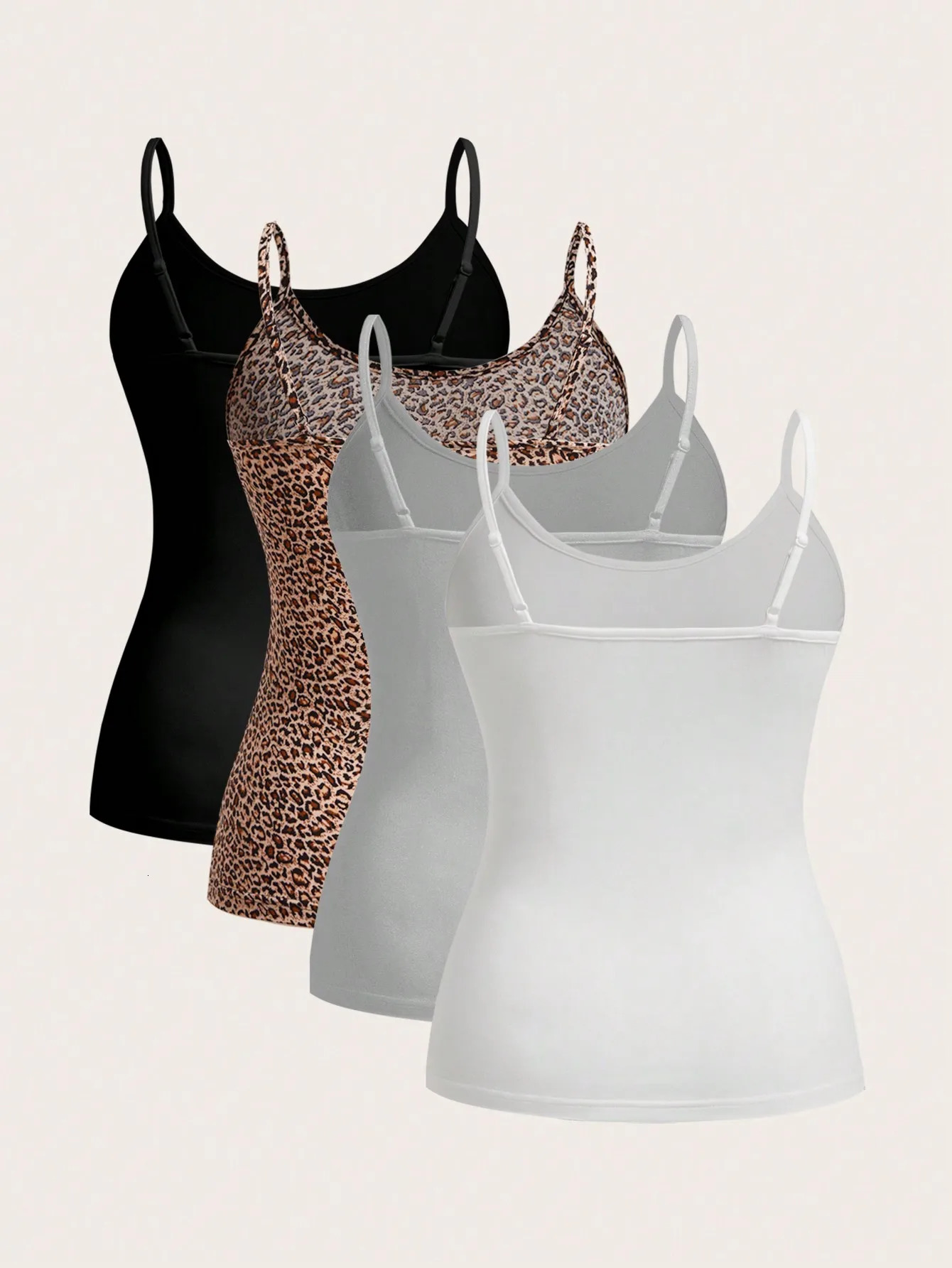 4 solid color womens vest summer sexy shoulder strap basic top sleeveless 250414Z