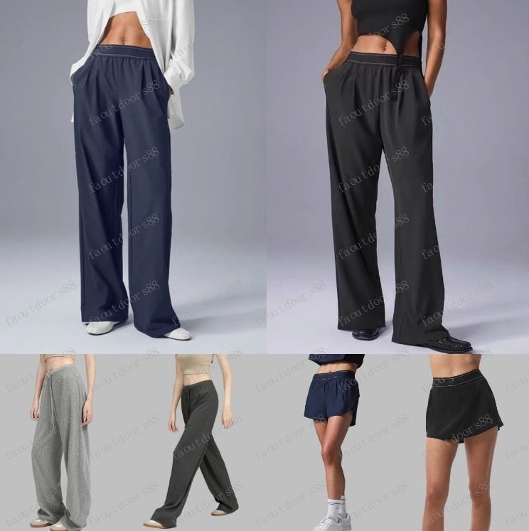 Designer Yoga Sports Pants Womens High-Waist Full-length Dance StudioTrousers Straight-Leg Suit Up Trouser Fashion Jogger Sweatpants