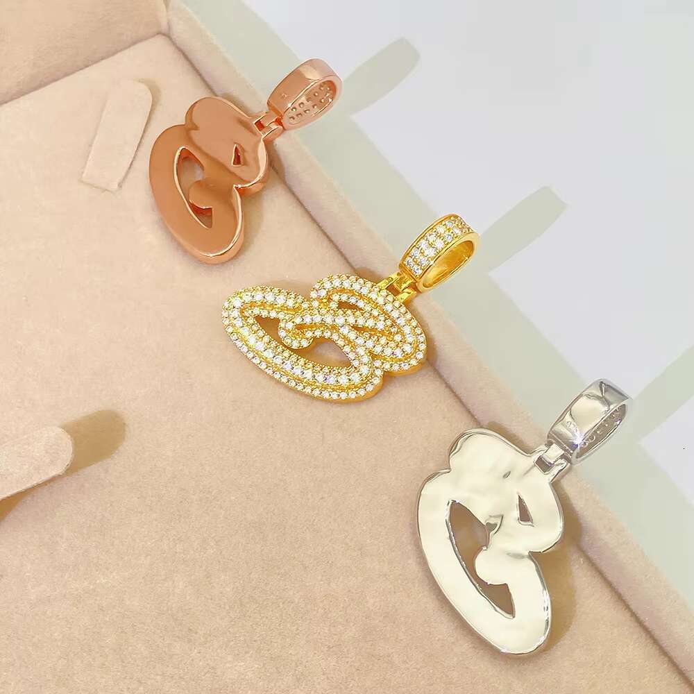 Hip hop sterg sier VVS Moissanite rose gold letter capital B men's accessory pendant
