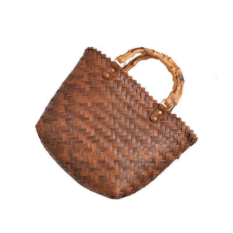 Handmade Beach Bag 2024 Mid Autumn Festival Mooncake High End Gift Handbag Fashion Women's Tote Straw Woven Bag Kq2