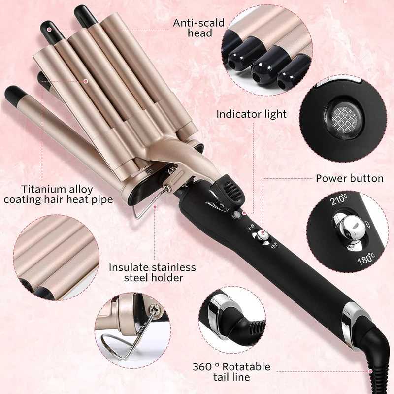 Hair Crimper Curling Iron Ceramic Crimpers Wavers Curler Wand Fast Heating Five 5 Barrels Hair Waver Tools For All Types Of HairT251114