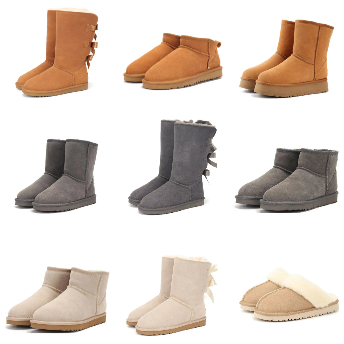 Originals Australia Snow Boots Designer Classic Ultra Mini Winter Warm Women Outdoor Shoe Grey Maroon Men Tasman Slipper Boots Sand Brown Winter Ankle High Low Shoes