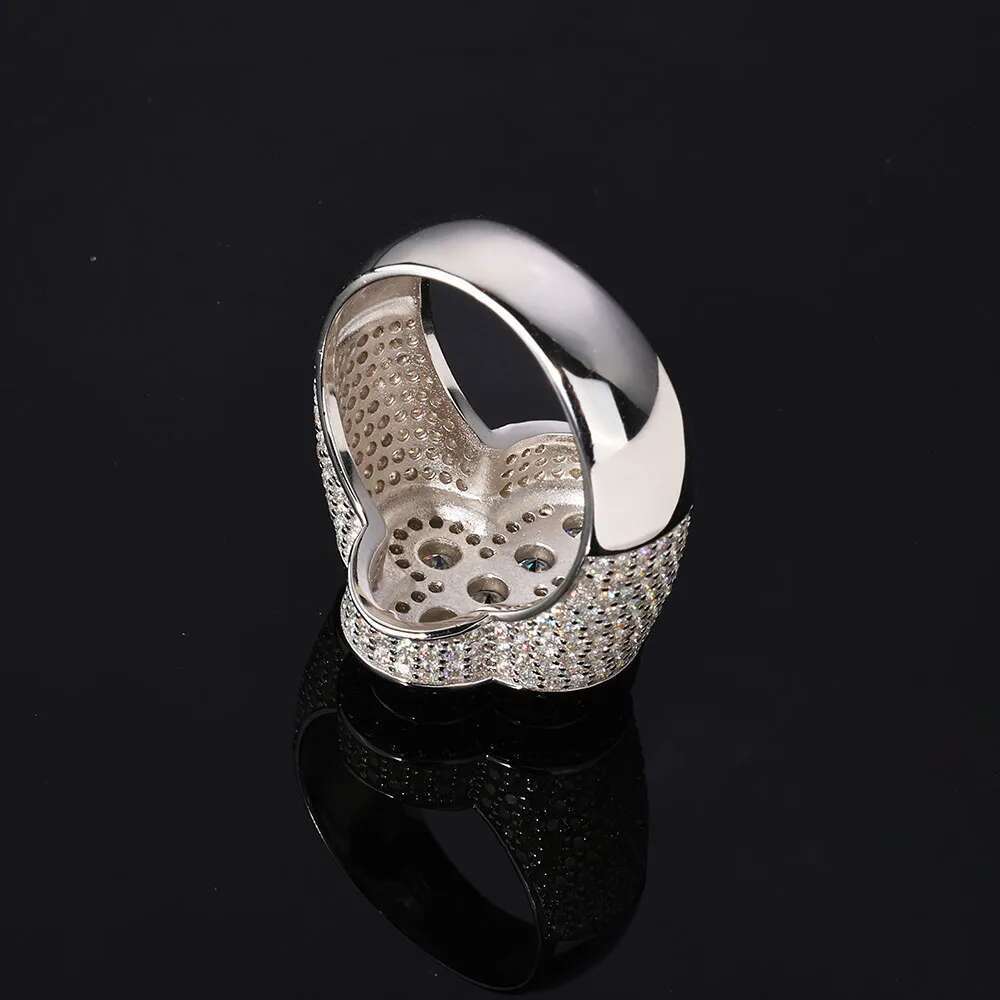 New Arrival HipHop Fine 925 Silver Moissanite Christ Jewelry Iced Out Bling Cross Ring for Men Women Valentines Day Pray Gift